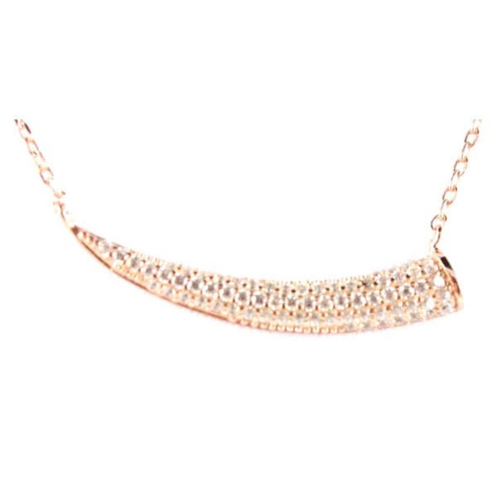 Rose gold necklace faux diamond
